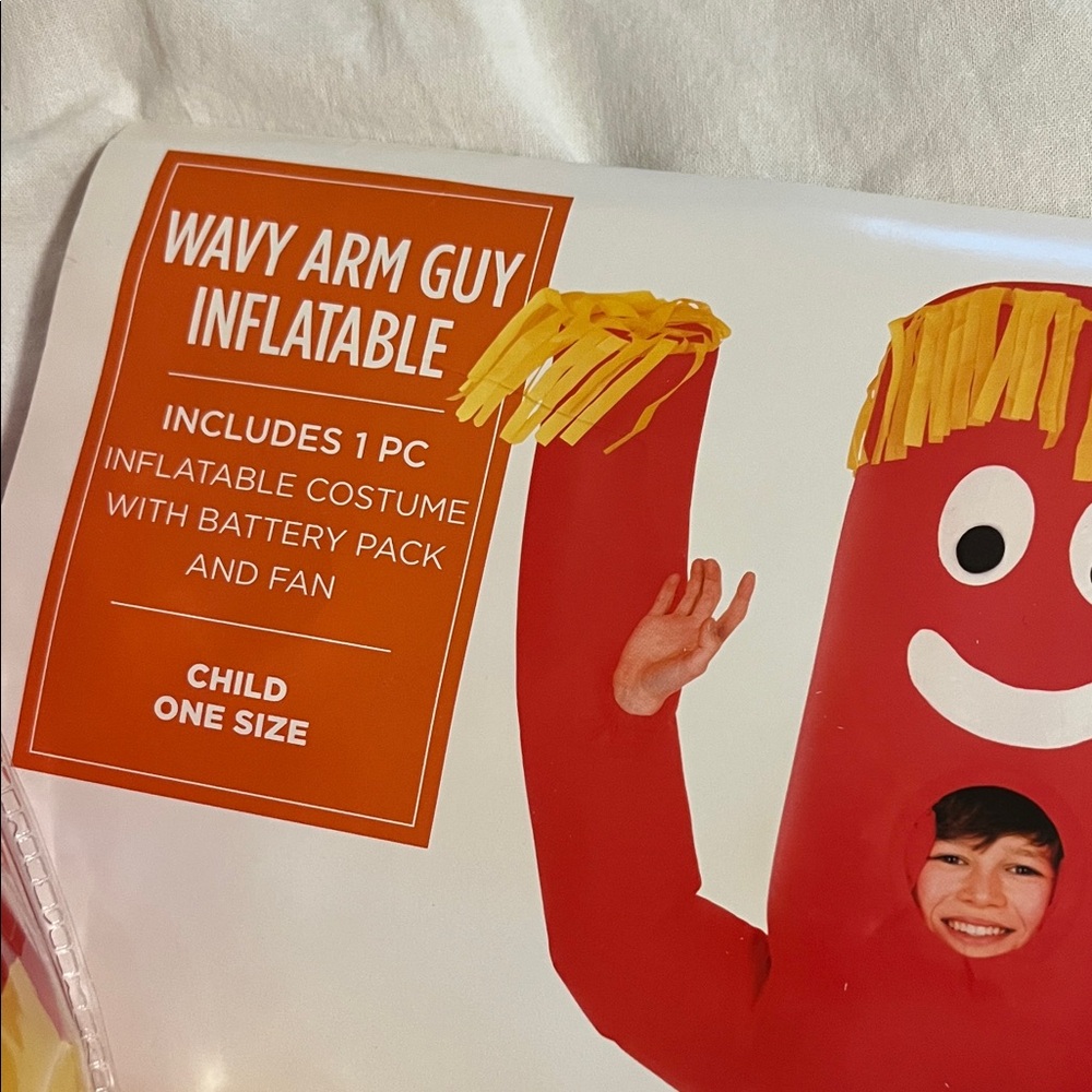 Wavy Arm Guy Inflatable Kids Costume - Red and Yellow - Picture 2 of 2